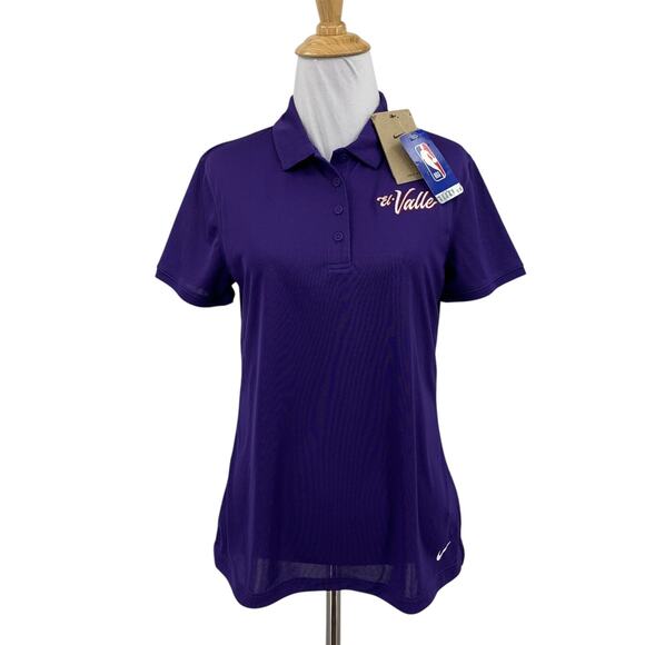 Nike Shirt Womens S Small Purple Dri Fit Victory Short Sleeve Polo El Valle Golf - Picture 1 of 13